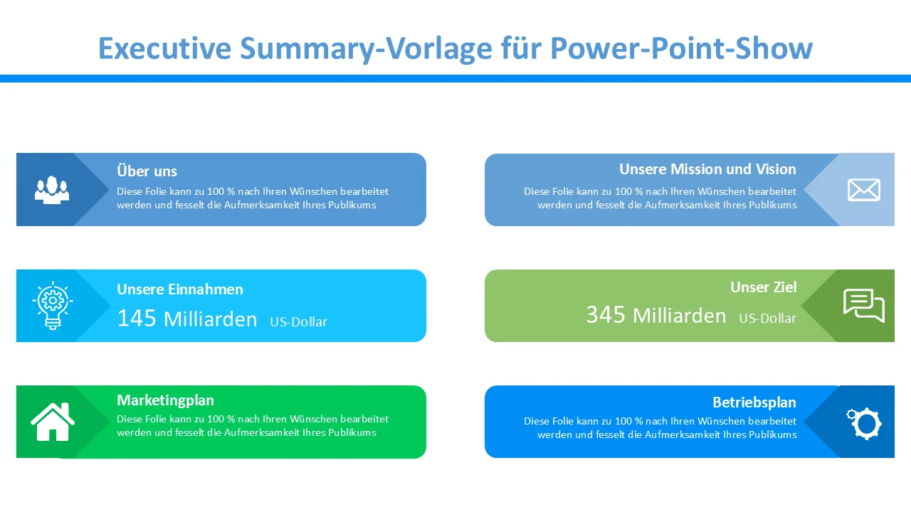 Zusammenfassung der PowerPoint-Vorlage | Professionelle Unternehmenszusammenfassung